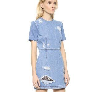 house of holland denim dress Lane Denim Mini Dress In Colour Coastal Wash Size 12 - Womens Designer Dresses
